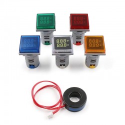 Амперметр-вольтметр 100А (AC 60-500V, 100А, 20-75Hz), белый